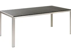 Set da pranzo da giardino con panche 6 posti NARDO Nero/Argento