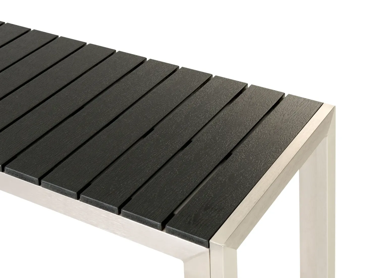 Set da pranzo da giardino con panche 6 posti NARDO Nero/Argento