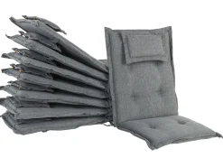 Set da pranzo da giardino 8 posti MAUI II con cuscini Legno d'acacia Grigio