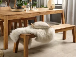 Set da pranzo da giardino con panche 6 posti LIVORNO Legno d'acacia Marrone