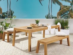 Set da pranzo da giardino con panche 6 posti LIVORNO Legno d'acacia Marrone