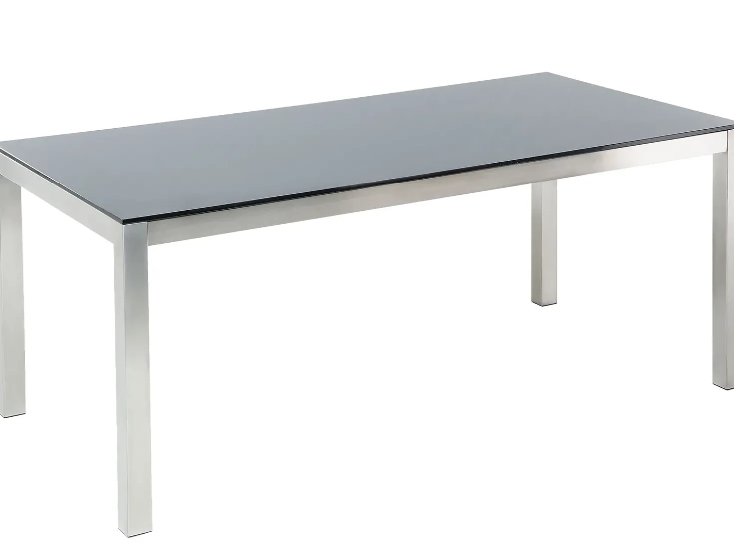 Set da pranzo da giardino 6 posti GROSSETO Vetro temperato Nero/Beige