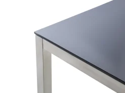Set da pranzo da giardino 6 posti GROSSETO Vetro temperato Nero/Beige