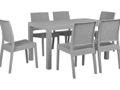 Set da pranzo da giardino 6 posti FOSSANO Grigio chiaro