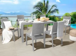 Set da pranzo da giardino 6 posti FOSSANO Grigio chiaro