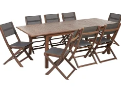 Set da pranzo da giardino 8 posti CESANA Legno d'acacia Marrone scuro