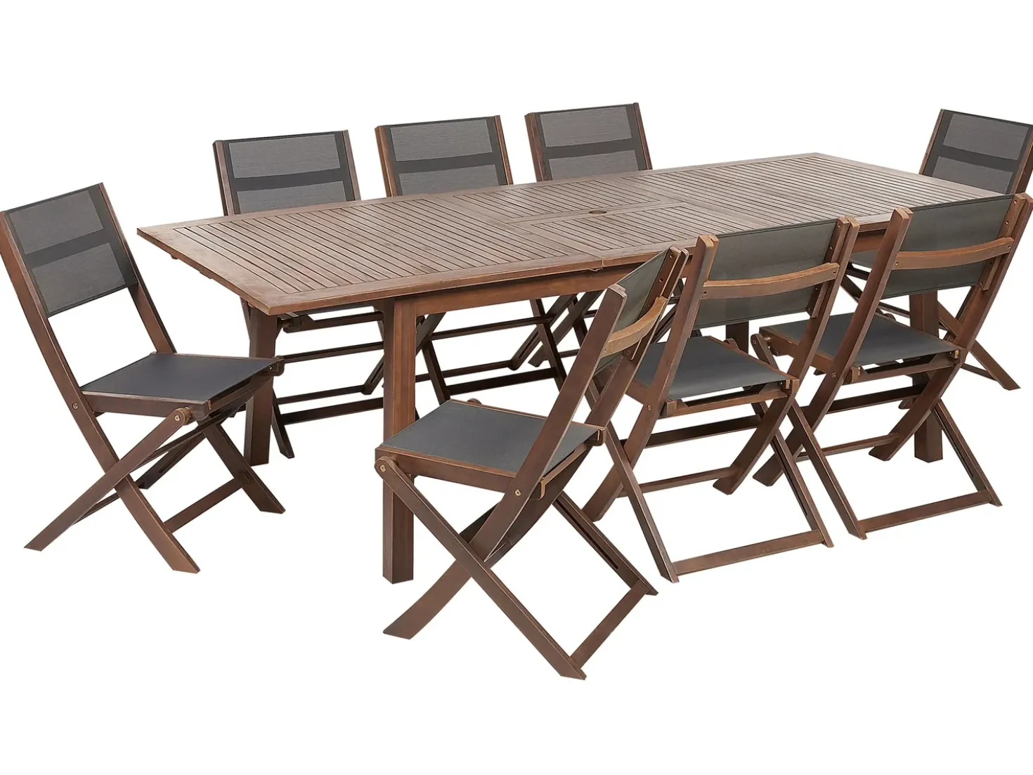 Set da pranzo da giardino 8 posti CESANA Legno d'acacia Marrone scuro