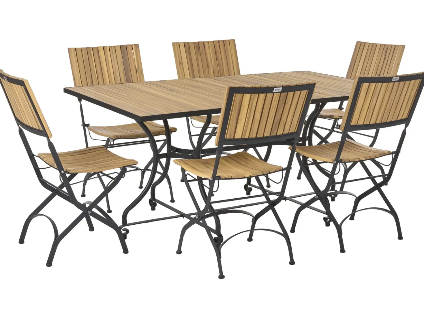 Set da pranzo da giardino 6 posti LASCARI Pieghevole Legno d'acacia Marrone chiaro