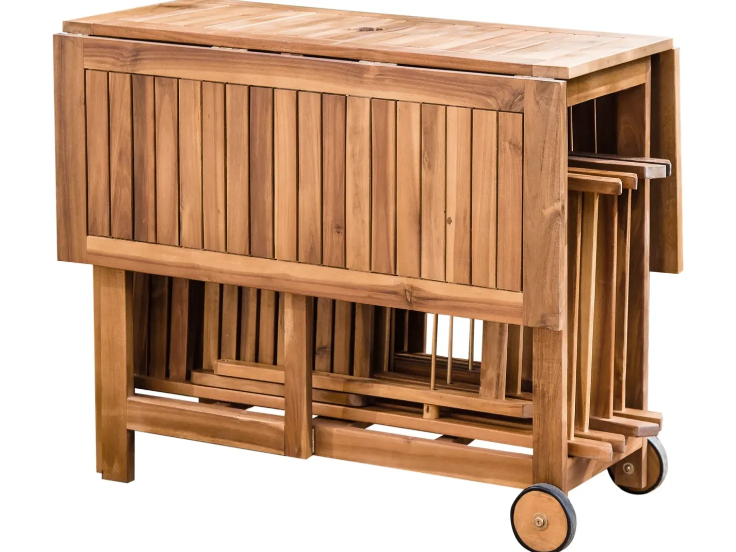Set da pranzo da giardino 4 posti FRASSINE Legno d'acacia Marrone