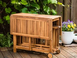 Set da pranzo da giardino 4 posti FRASSINE Legno d'acacia Marrone