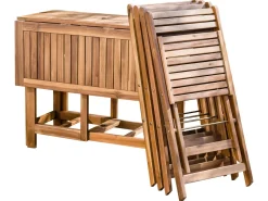 Set da pranzo da giardino 4 posti FRASSINE Legno d'acacia Marrone