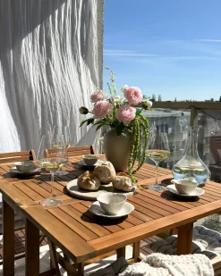 Set da pranzo da giardino 4 posti FRASSINE Legno d'acacia Marrone