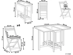 Set da pranzo da giardino 4 posti FRASSINE Legno d'acacia Marrone