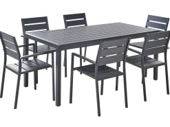 Set da pranzo da giardino 6 posti VERNIO Nero