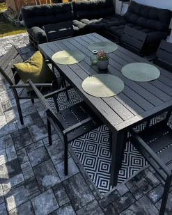 Set da pranzo da giardino 6 posti VERNIO Nero