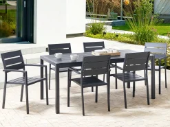 Set da pranzo da giardino 6 posti VERNIO Nero