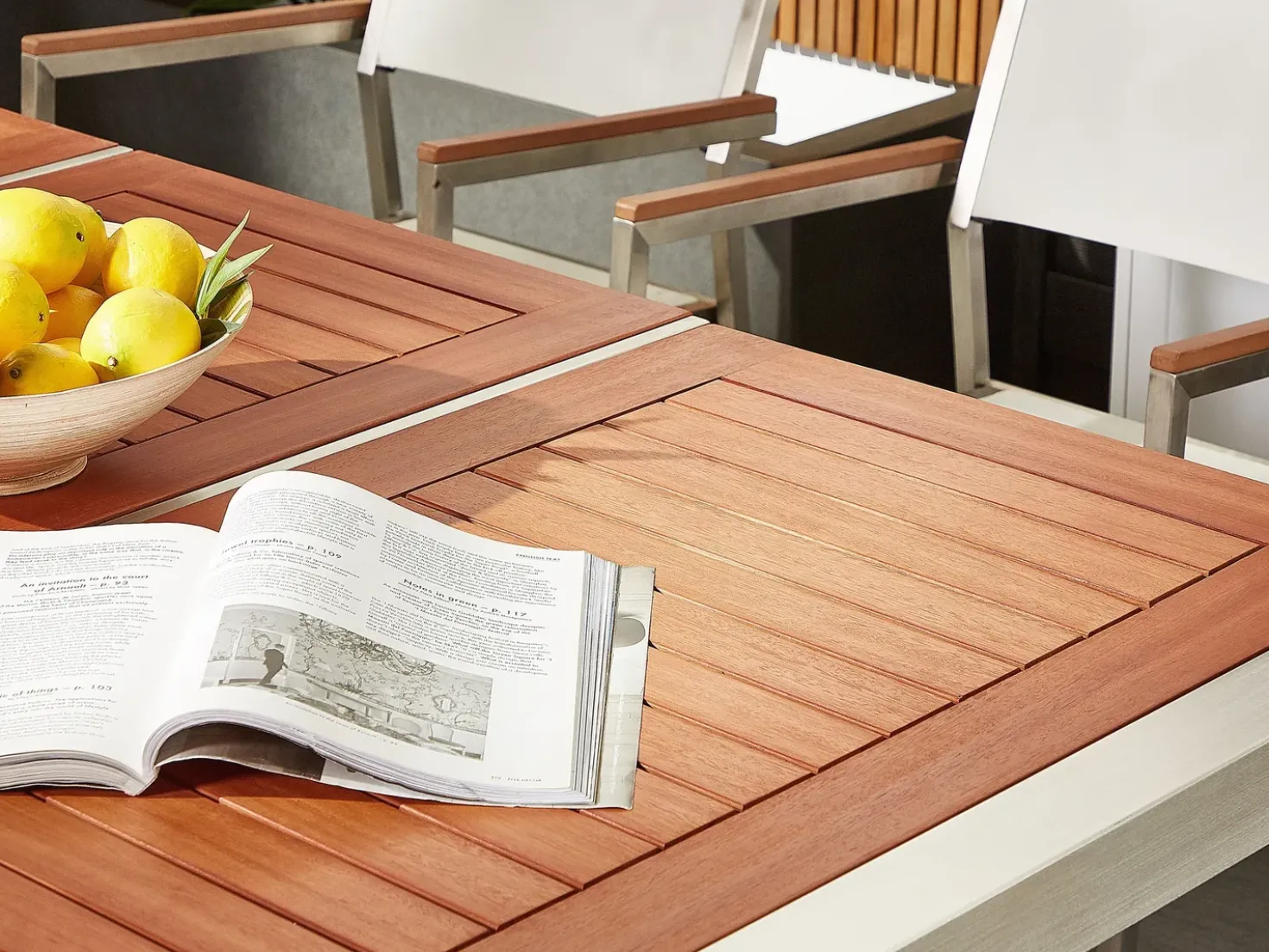 Set da pranzo da giardino 6 posti GROSSETO Legno d'eucalipto Marrone/Grigio