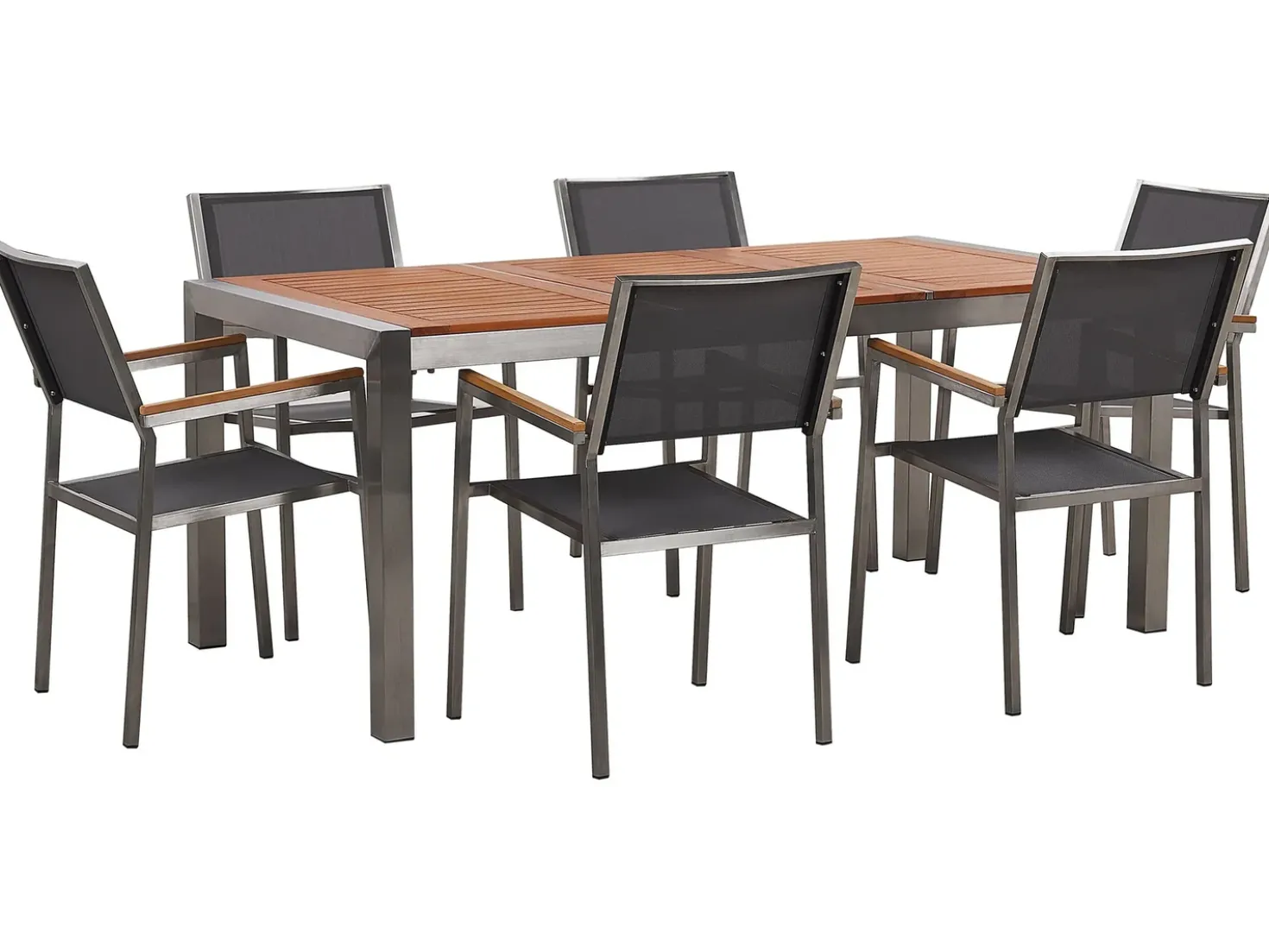 Set da pranzo da giardino 6 posti GROSSETO Legno d'eucalipto Marrone/Grigio