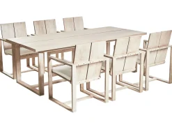Set da pranzo da giardino 6 posti AZZANELLO Legno d'acacia Bianco sporco