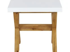 Set da pranzo da giardino con sgabelli 6 posti OLBIA Cemento Bianco