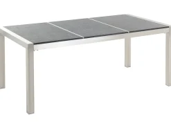 Set da pranzo da giardino 6 posti GROSSETO Piastra tripla Basalto fiammato Nero