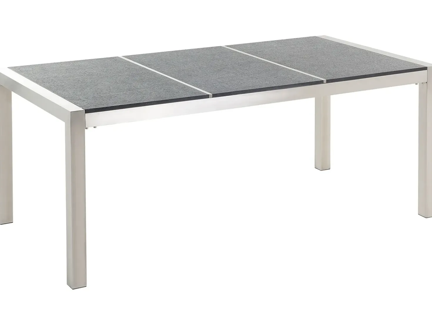 Set da pranzo da giardino 6 posti GROSSETO Piastra tripla Basalto fiammato Nero