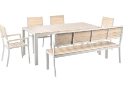 Set da pranzo da giardino 7 posti COMO/PRATO Beige