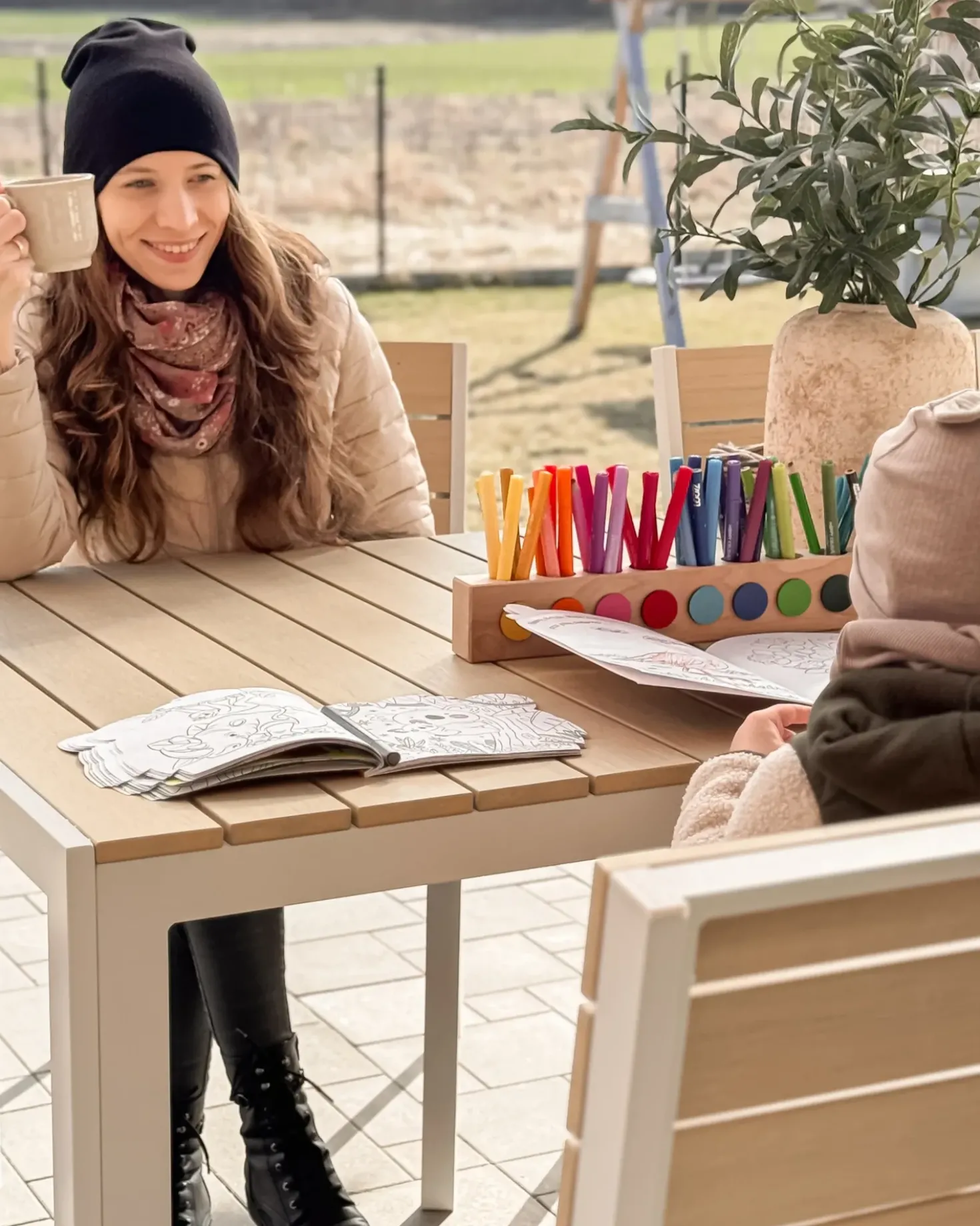 Set da pranzo da giardino 7 posti COMO/PRATO Beige