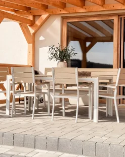 Set da pranzo da giardino 7 posti COMO/PRATO Beige