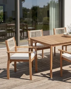 Set da pranzo da giardino 6 posti JACO/SUMIRAGO Legno d'acacia Marrone chiaro