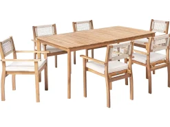Set da pranzo da giardino 6 posti JACO/SUMIRAGO Legno d'acacia Marrone chiaro