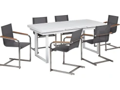 Set da pranzo da giardino 6 posti VALCANETTO/COSOLETO Metallo Grigio