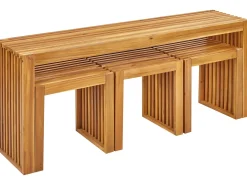 Set da pranzo da giardino con sgabelli 3 posti BELLANO Legno d'acacia Marrone