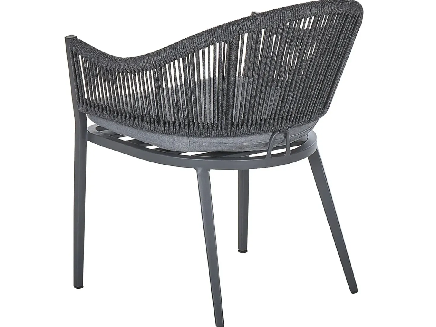 Set da pranzo da giardino 4 posti MILETO con cuscini Metallo Grigio