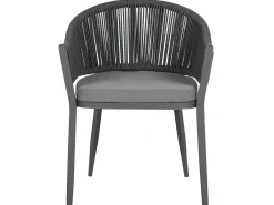 Set da pranzo da giardino 4 posti MILETO con cuscini Metallo Grigio