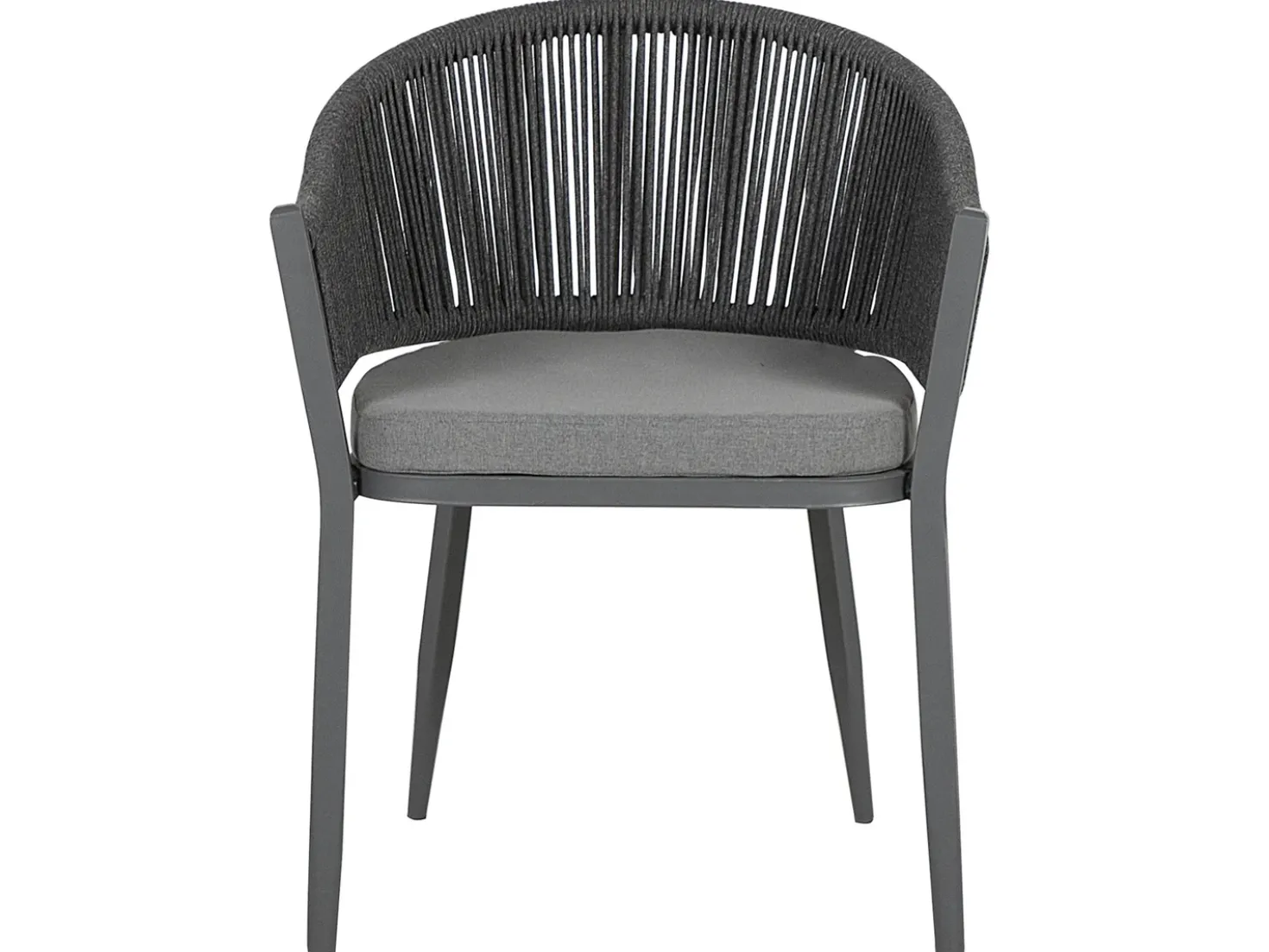 Set da pranzo da giardino 4 posti MILETO con cuscini Metallo Grigio