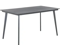 Set da pranzo da giardino 4 posti MILETO con cuscini Metallo Grigio