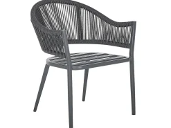 Set da pranzo da giardino 4 posti MILETO con cuscini Metallo Grigio