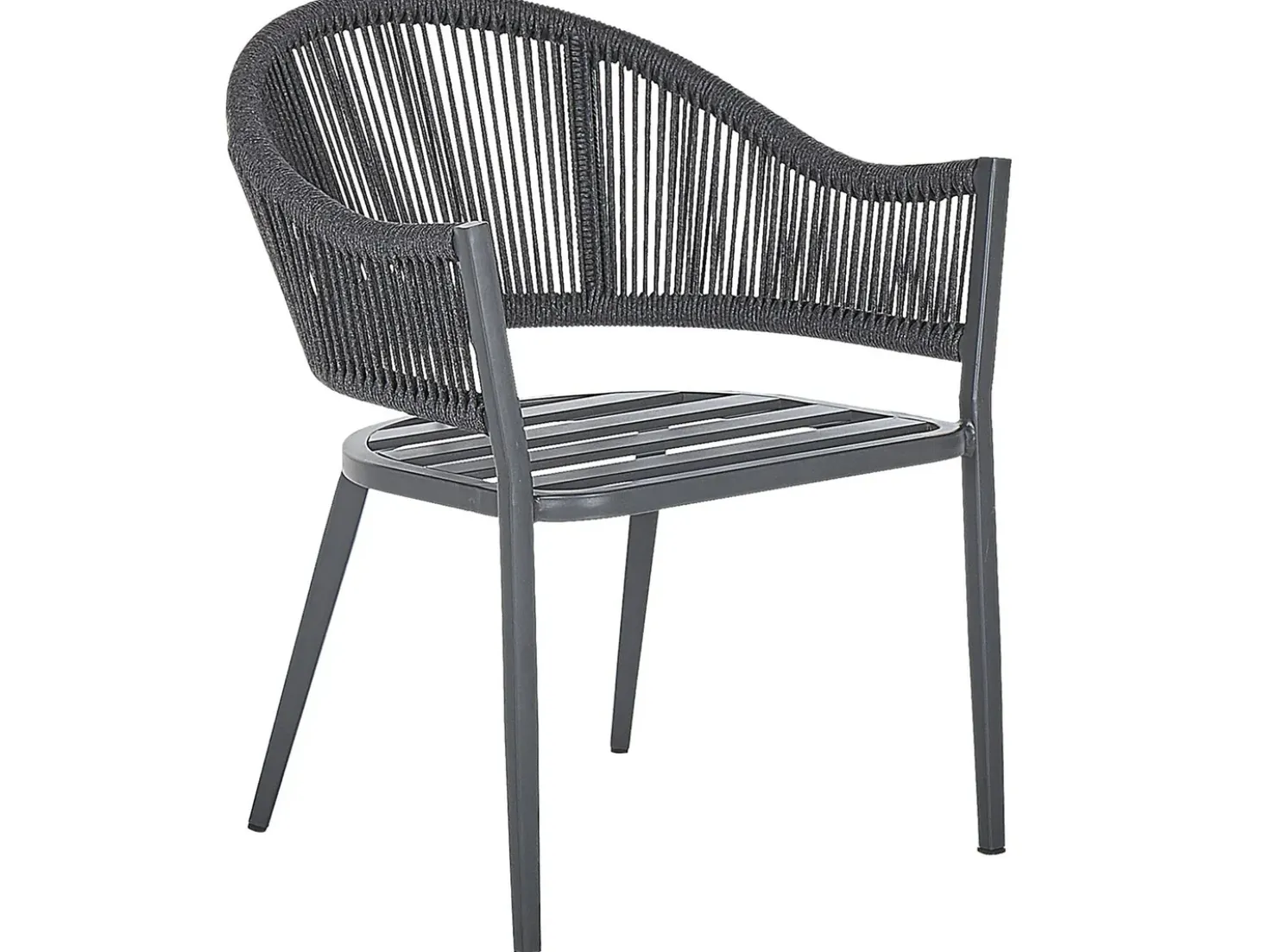 Set da pranzo da giardino 4 posti MILETO con cuscini Metallo Grigio