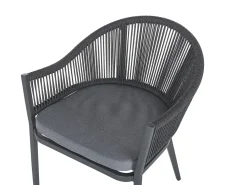 Set da pranzo da giardino 4 posti MILETO con cuscini Metallo Grigio