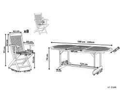 Set da pranzo da giardino 8 posti MAUI Legno d'acacia Marrone chiaro