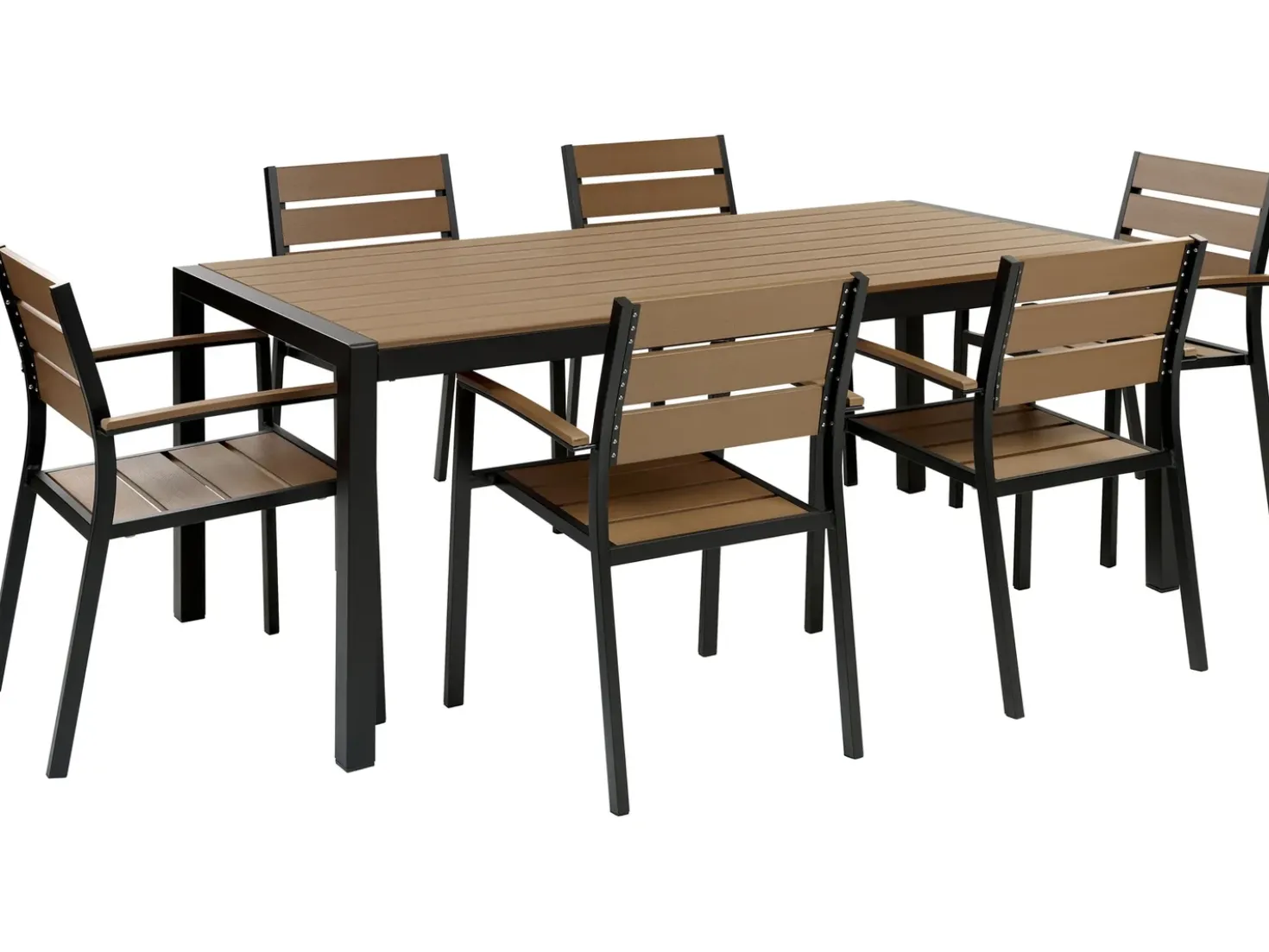 Set da pranzo da giardino 6 posti VERNIO Marrone/Nero