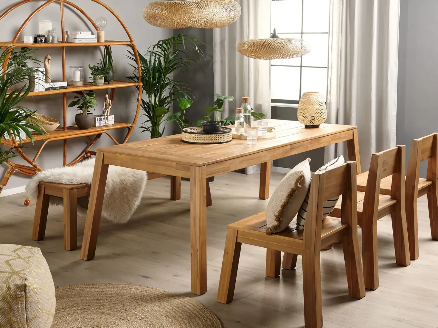 Set da pranzo da giardino 6 posti LIVORNO Legno d'acacia Marrone