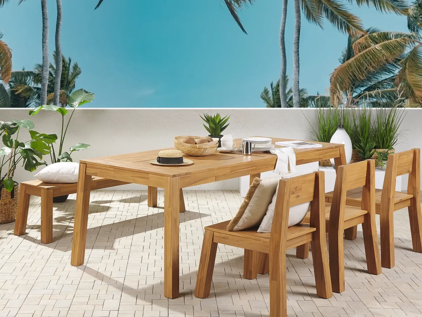 Set da pranzo da giardino 6 posti LIVORNO Legno d'acacia Marrone