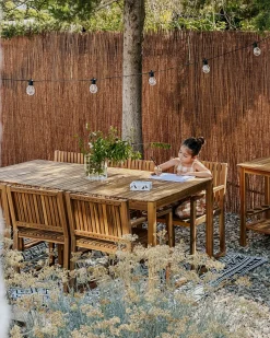 Set da pranzo da giardino 8 posti SASSARI II con cuscini Legno di acacia certificato Verde