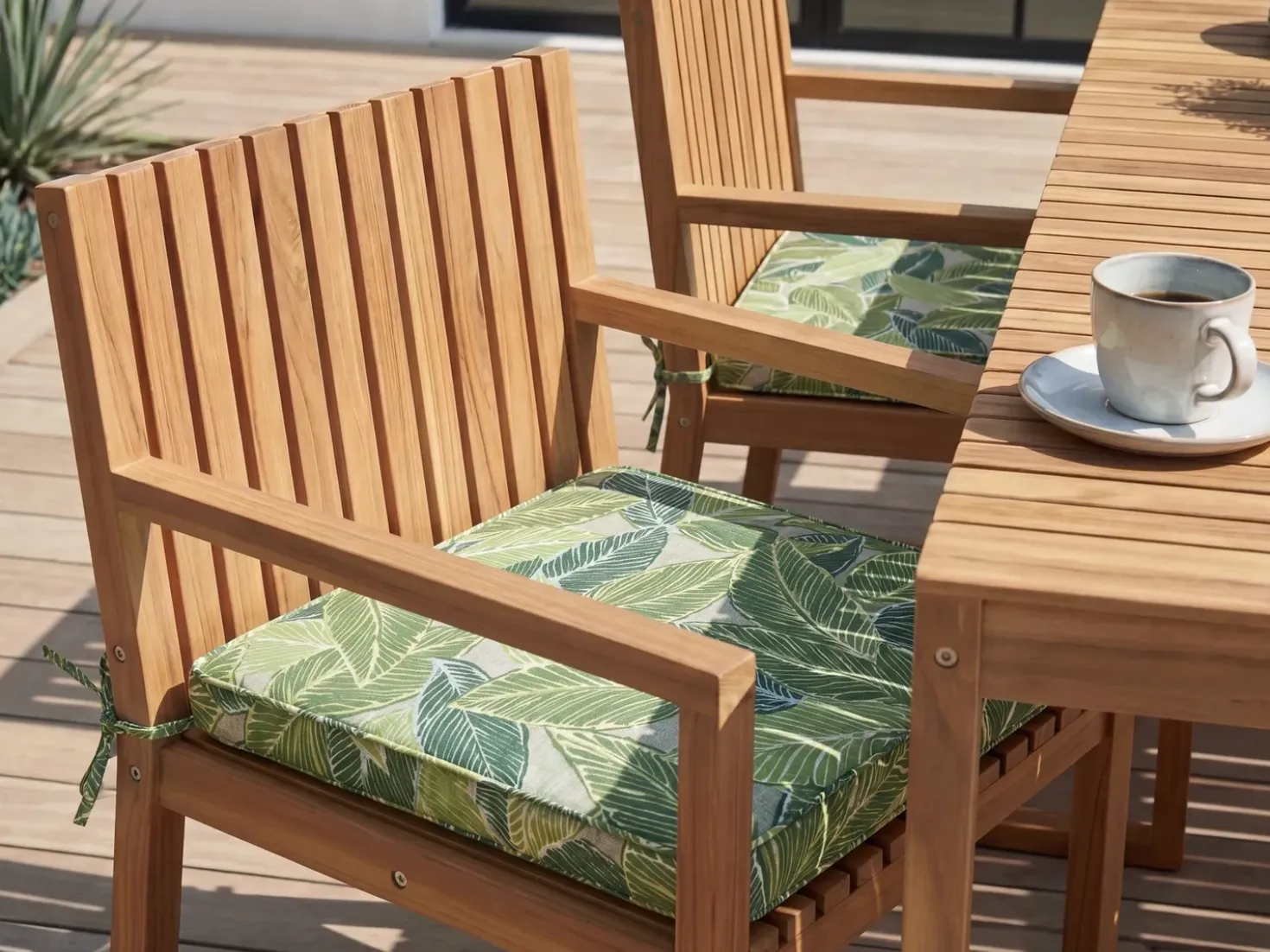 Set da pranzo da giardino 8 posti SASSARI II con cuscini Legno di acacia certificato Verde