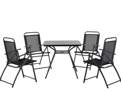 Set da pranzo da giardino 4 posti LIVO Metallo Nero