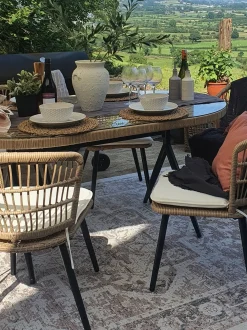 Set da pranzo da giardino 6 posti ALIANO II con cuscini Rattan sintetico (PE) Beige