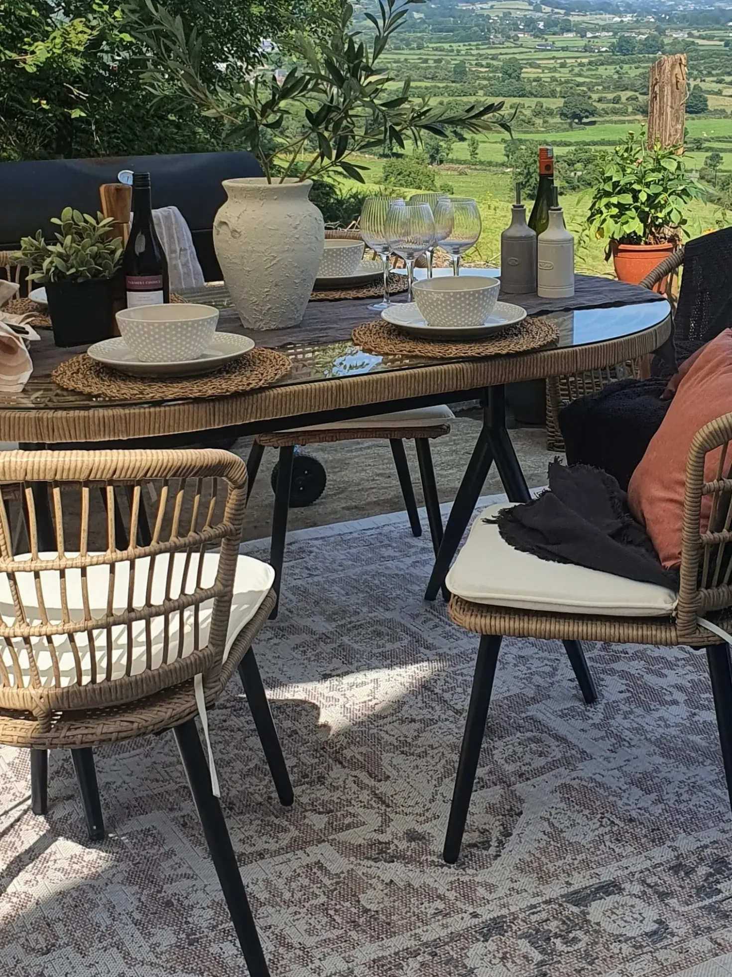 Set da pranzo da giardino 6 posti ALIANO II con cuscini Rattan sintetico (PE) Beige