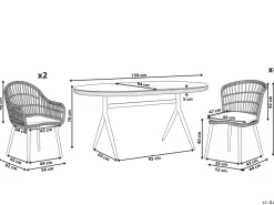 Set da pranzo da giardino 6 posti ALIANO II con cuscini Rattan sintetico (PE) Beige